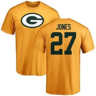 Josh Jones Green Bay Packers Name & Number Logo T-Shirt - Gold