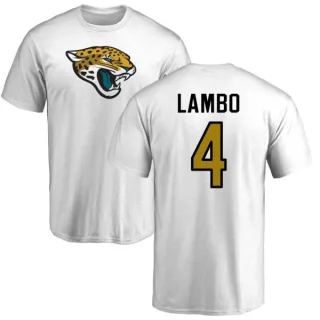 Josh Lambo Jacksonville Jaguars Name & Number Logo T-Shirt - White