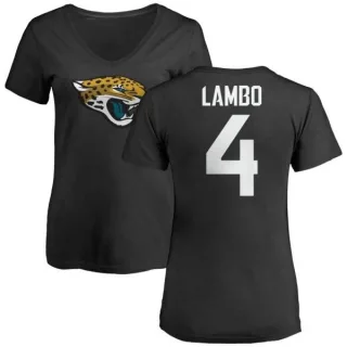 Josh Lambo Women's Jacksonville Jaguars Name & Number Logo Slim Fit T-Shirt - Black