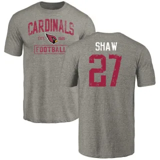 Josh Shaw Arizona Cardinals Gray Distressed Name & Number Tri-Blend T-Shirt