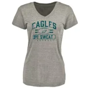 Josh Sweat Women's Philadelphia Eagles Flanker Tri-Blend T-Shirt - Heathered Gray