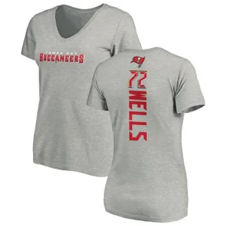 Josh Wells Women's Tampa Bay Buccaneers Backer V-Neck T-Shirt - Ash