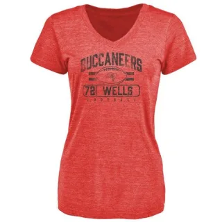 Josh Wells Women's Tampa Bay Buccaneers Flanker Tri-Blend T-Shirt - Red