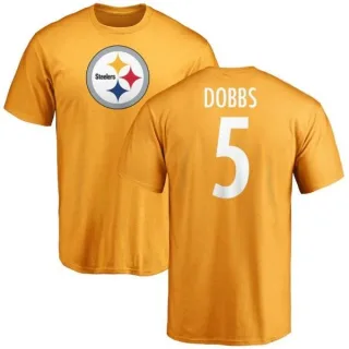 Joshua Dobbs Pittsburgh Steelers Name & Number Logo T-Shirt - Gold