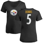 Joshua Dobbs Women's Pittsburgh Steelers Name & Number Logo Slim Fit T-Shirt - Black