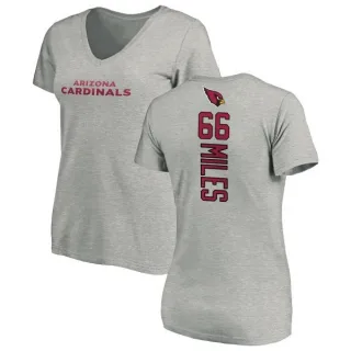 Joshua Miles Women's Arizona Cardinals Backer V-Neck T-Shirt - Ash