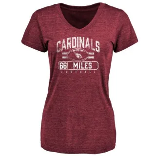 Joshua Miles Women's Arizona Cardinals Flanker Tri-Blend T-Shirt - Maroon