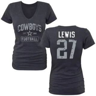 Jourdan Lewis Women's Dallas Cowboys Name & Number Tri-Blend T-Shirt - Navy