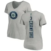 J.P. Crawford Women's Seattle Mariners Backer Slim Fit T-Shirt - Ash