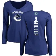 J.T. Miller Women's Vancouver Canucks Backer V-Neck Long-Sleeve T-Shirt - Royal