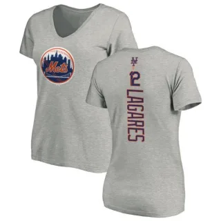 Juan Lagares Women's New York Mets Backer Slim Fit T-Shirt - Ash