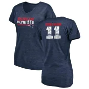 Julian Edelman Women's New England Patriots Retro Tri-Blend V-Neck T-Shirt - Navy