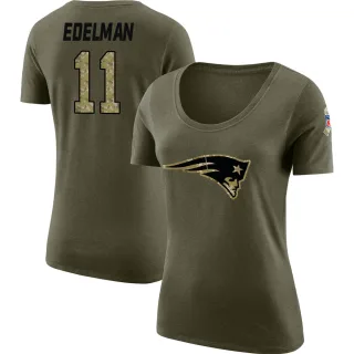 Julian Edelman Women's New England Patriots Salute to Service Olive Legend Scoop Neck T-Shirt