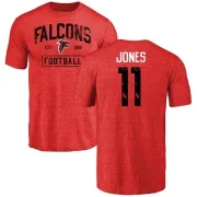 Julio Jones Atlanta Falcons Distressed Name & Number Tri-Blend T-Shirt - Red