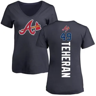 Julio Teheran Women's Atlanta Braves Backer Slim Fit T-Shirt - Navy