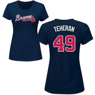 Julio Teheran Women's Atlanta Braves Name & Number T-Shirt - Navy