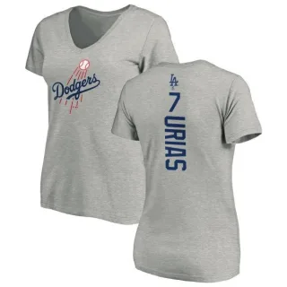 Julio Urias Women's Los Angeles Dodgers Backer Slim Fit T-Shirt - Ash