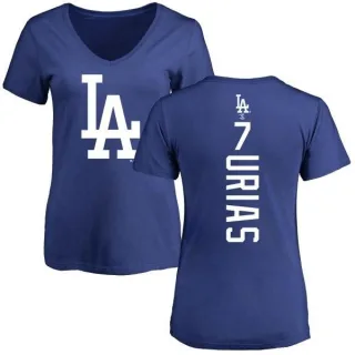 Julio Urias Women's Los Angeles Dodgers Backer Slim Fit T-Shirt - Royal