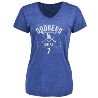 Julio Urias Women's Los Angeles Dodgers Base Runner Tri-Blend T-Shirt - Royal