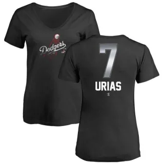 Julio Urias Women's Los Angeles Dodgers Midnight Mascot V-Neck T-Shirt - Black