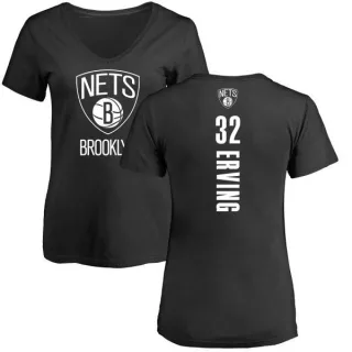 Julius Erving Women's Brooklyn Nets Black Backer T-Shirt