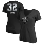 Julius Erving Women's Brooklyn Nets Black Midnight Mascot T-Shirt