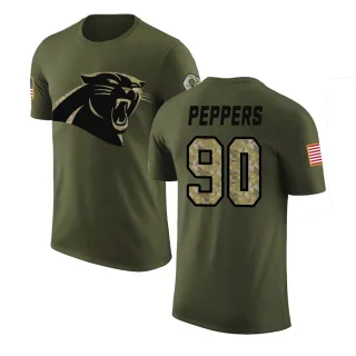 Julius Peppers Carolina Panthers Olive Salute to Service Legend T-Shirt