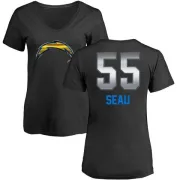 Junior Seau Women's Los Angeles Chargers Midnight Mascot T-Shirt - Black