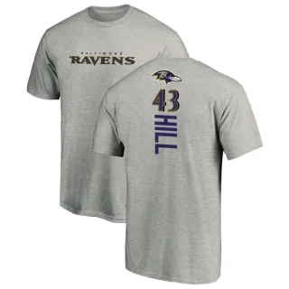 Justice Hill Baltimore Ravens Backer T-Shirt - Ash