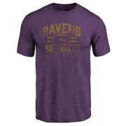 Justice Hill Baltimore Ravens Flanker Tri-Blend T-Shirt - Purple