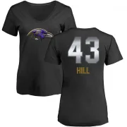 Justice Hill Women's Baltimore Ravens Midnight Mascot T-Shirt - Black