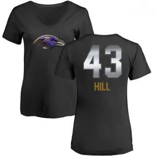 Justice Hill Women's Baltimore Ravens Midnight Mascot T-Shirt - Black