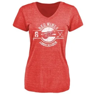 Justin Abdelkader Women's Detroit Red Wings Insignia Tri-Blend T-Shirt - Red