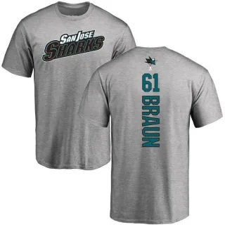 Justin Braun San Jose Sharks Backer T-Shirt - Ash