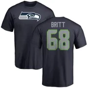 Justin Britt Seattle Seahawks Name & Number Logo T-Shirt - Navy