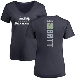 Justin Britt Women's Seattle Seahawks Backer Slim Fit T-Shirt - Navy