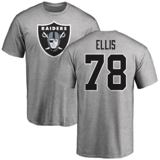 Justin Ellis Oakland Raiders Name & Number Logo T-Shirt - Ash