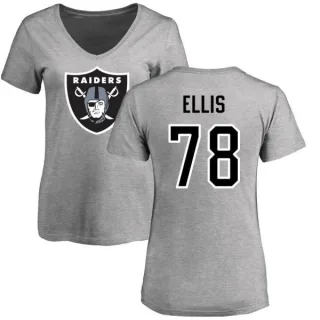 Justin Ellis Women's Oakland Raiders Name & Number Logo Slim Fit T-Shirt - Ash