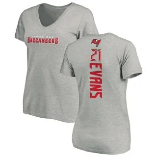 Justin Evans Women's Tampa Bay Buccaneers Backer V-Neck T-Shirt - Ash