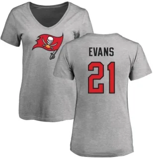 Justin Evans Women's Tampa Bay Buccaneers Name & Number Logo Slim Fit T-Shirt - Ash