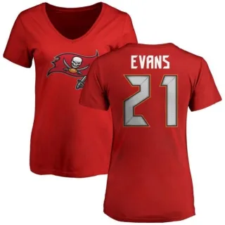 Justin Evans Women's Tampa Bay Buccaneers Name & Number Logo Slim Fit T-Shirt - Red