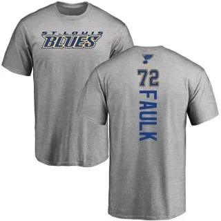 Justin Faulk St. Louis Blues Backer T-Shirt - Ash