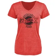 Justin Faulk Women's Carolina Hurricanes Insignia Tri-Blend T-Shirt - Red