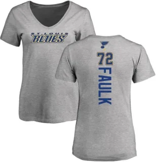 Justin Faulk Women's St. Louis Blues Backer T-Shirt - Ash