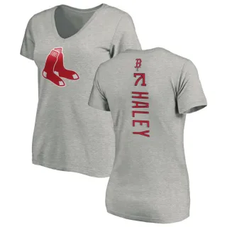 Justin Haley Women's Boston Red Sox Backer Slim Fit T-Shirt - Ash