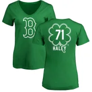 Justin Haley Women's Boston Red Sox Dubliner Name & Number V-Neck T-Shirt - Kelly Green