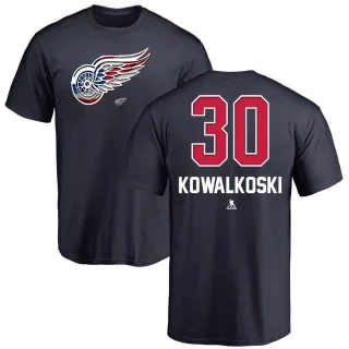 Justin Kowalkoski Detroit Red Wings Name and Number Banner Wave T-Shirt - Navy