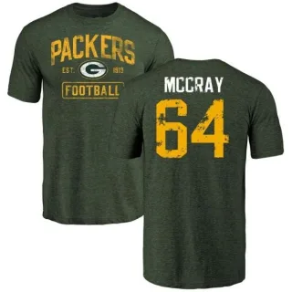 Justin McCray Green Bay Packers Green Distressed Name & Number Tri-Blend T-Shirt