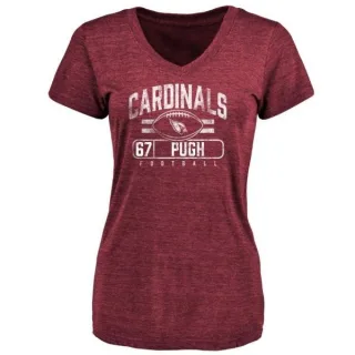 Justin Pugh Women's Arizona Cardinals Flanker Tri-Blend T-Shirt - Maroon