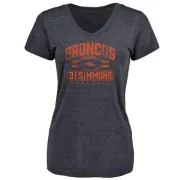 Justin Simmons Women's Denver Broncos Flanker Tri-Blend T-Shirt - Navy